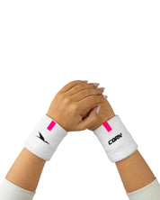 Women Sport Wristbands White/Pink