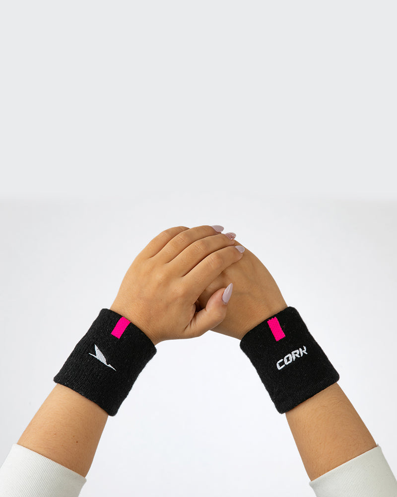 Women Sport Wristbands Black/Pink